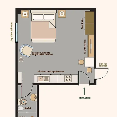 アパート Panoramic In Tirana! *